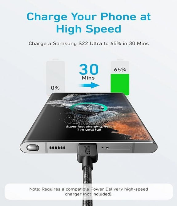Anker 322 USB-C to USB-C Cable 6FT