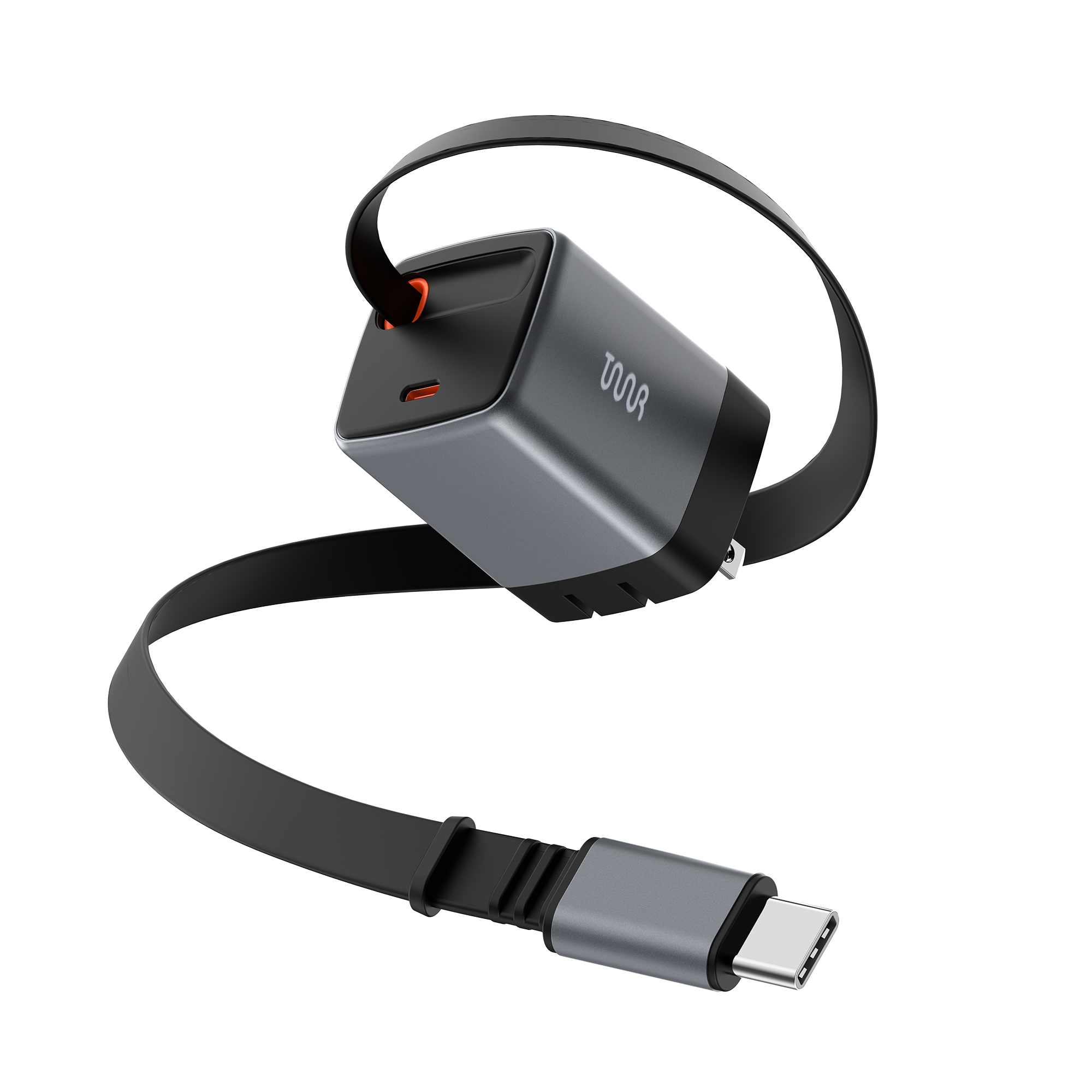 OMI 45W GaN Charger with Retractable USB-C Cable