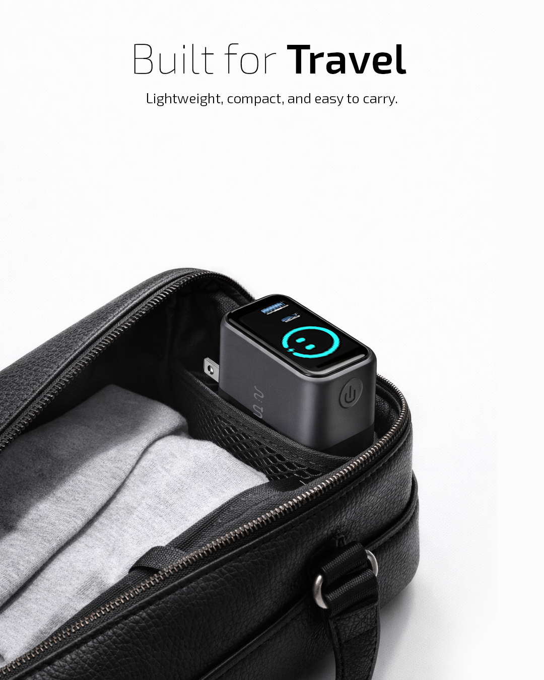 OMI 100W GaN Charger (Interactive Display & Retractable USB-C Cable)