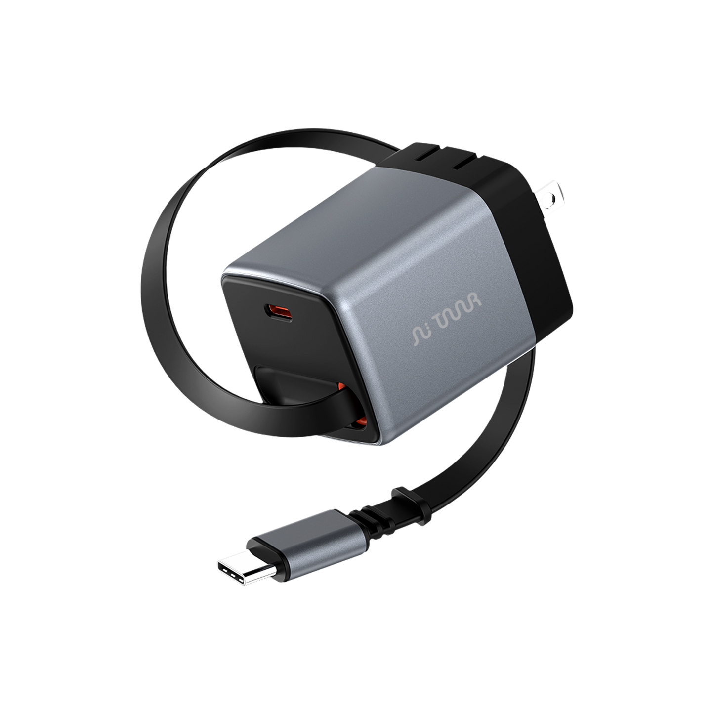 OMI 45W GaN Charger with Retractable USB-C Cable