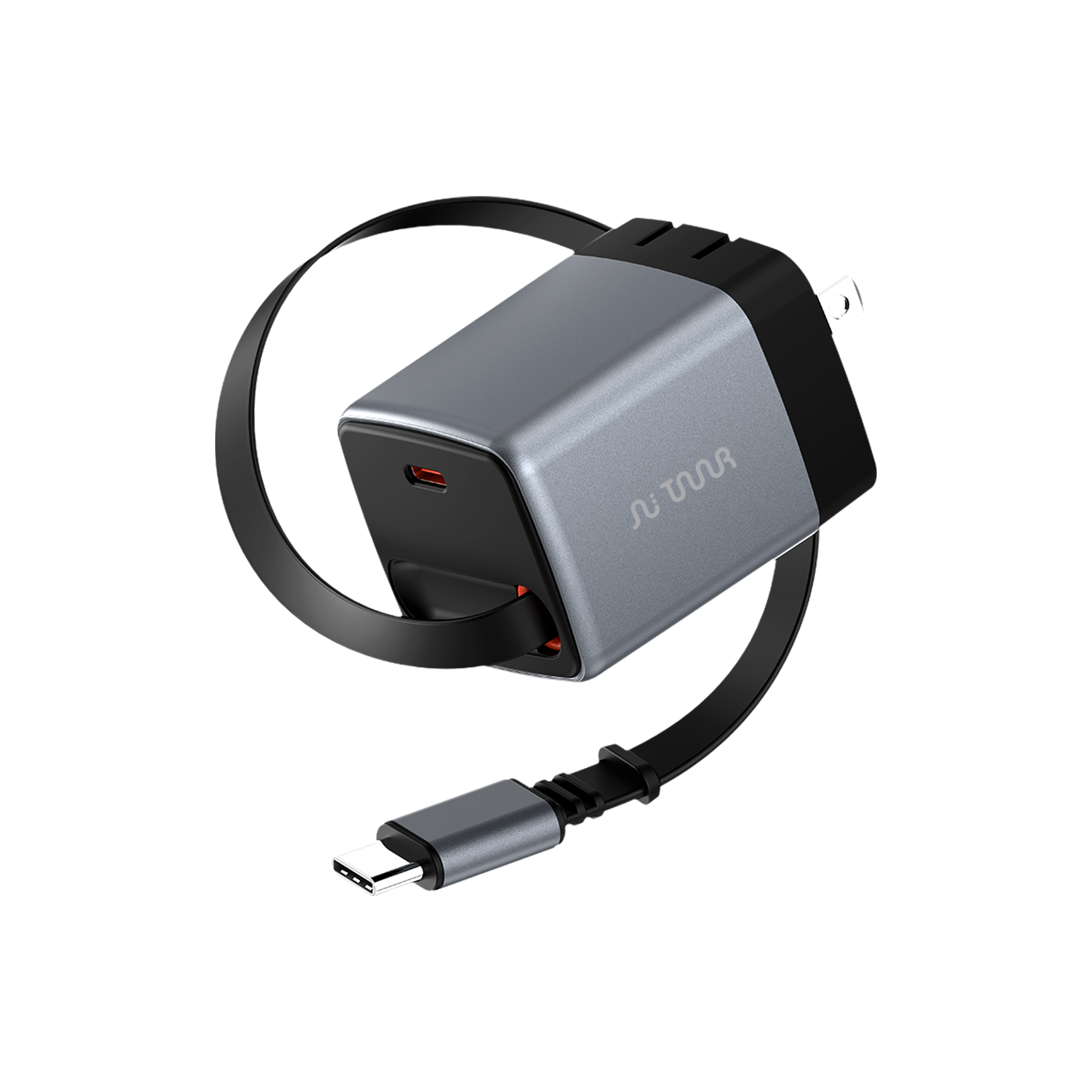 OMI 45W GaN Charger with Retractable USB-C Cable