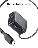 OMI 100W GaN Charger (Interactive Display & Retractable USB-C Cable)