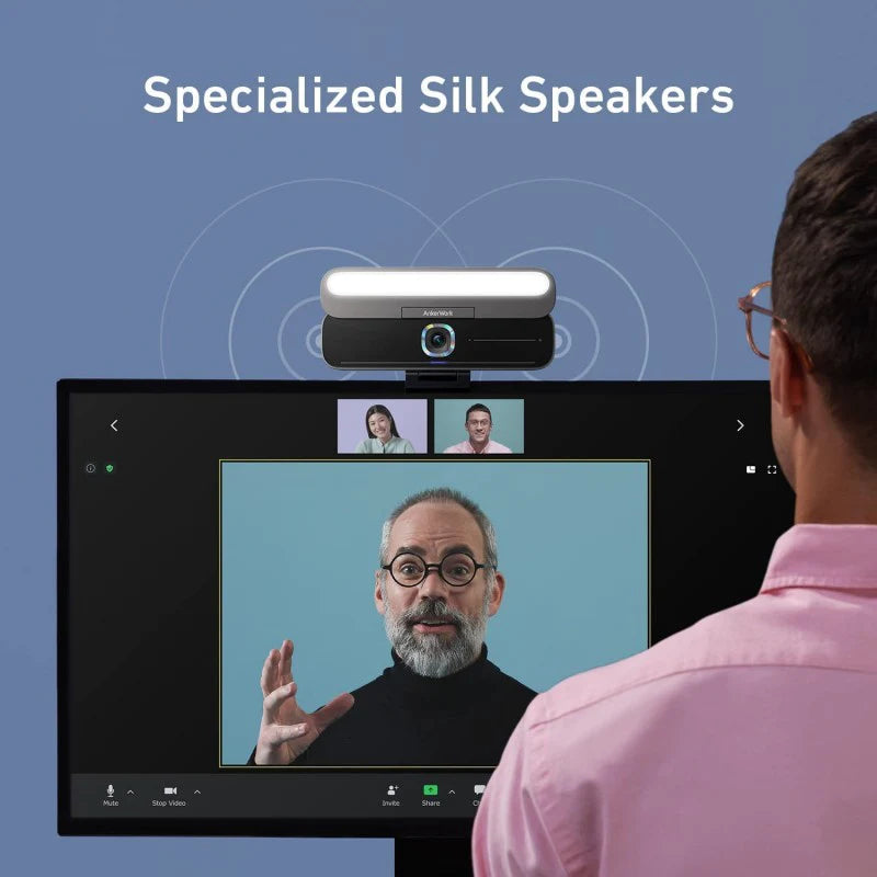 Anker Work B600 Video Bar with 4-in-1 Design (2K Cam with Speaker, Mic, Light)