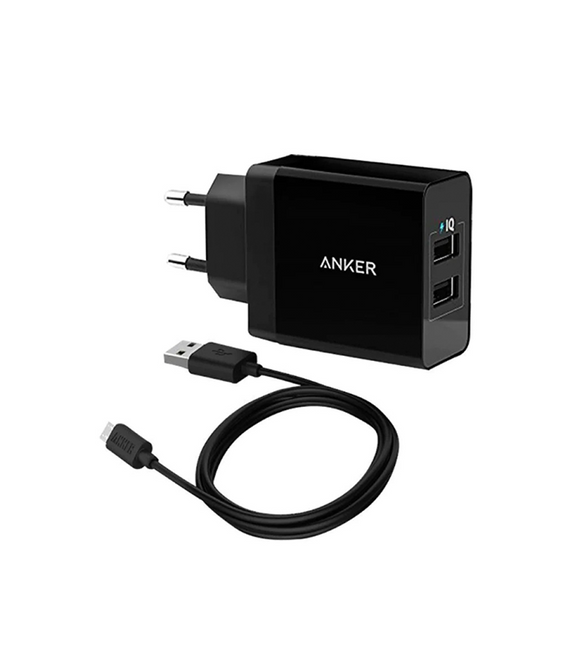 Anker 24W 2-Port USB Wall Charger And Micro USB 3ft Cable