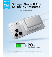 Aner Nano Power Bank 10,000mah, 45w, Built-In Retractable Usb-C Cable