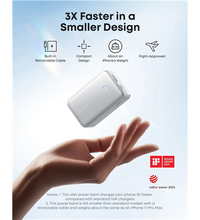 Aner Nano Power Bank 10,000mah, 45w, Built-In Retractable Usb-C Cable