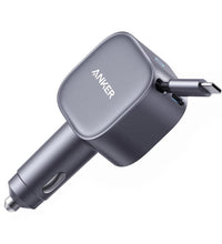 Anker Nano Car Charger 75w, Usb-C Port, Built-In Retractable Usb-C Cable