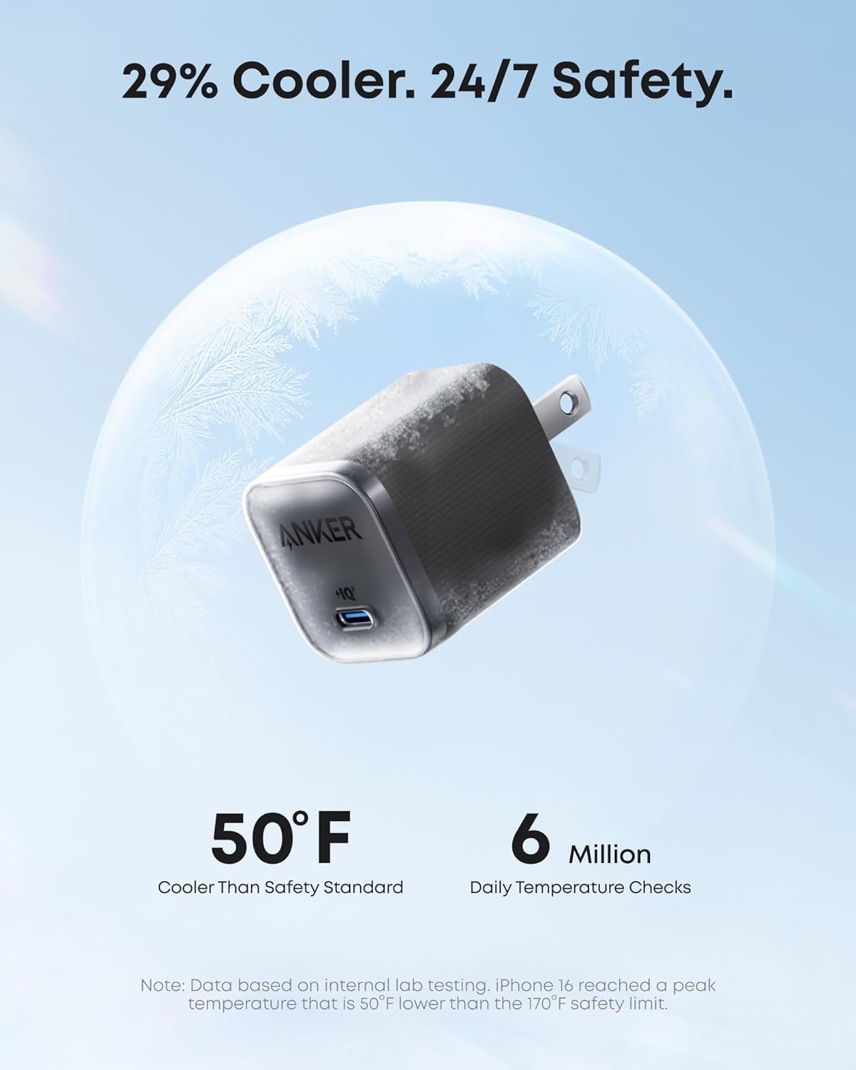 Anker Nano Charger, 45W Fast Charging, Compact and Foldable Plug 2-pin US