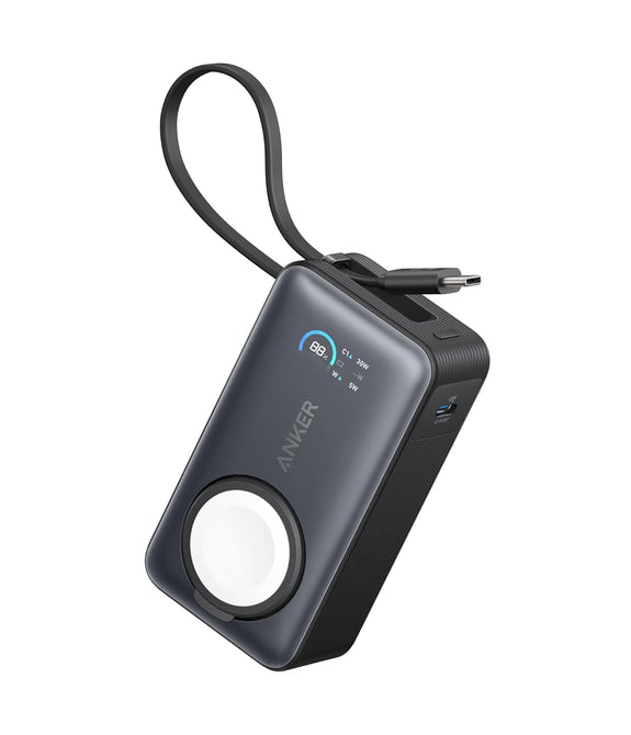 Anker MagGo Powerbank 10,000mah, 35w, For Apple Watch with Built-In Usb-C Cable