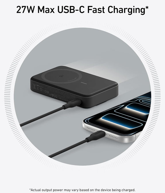 Anker MagGo Power Bank 10,000mah 15w, Qi2 Certified 15W Ultra-Fast MagSafe