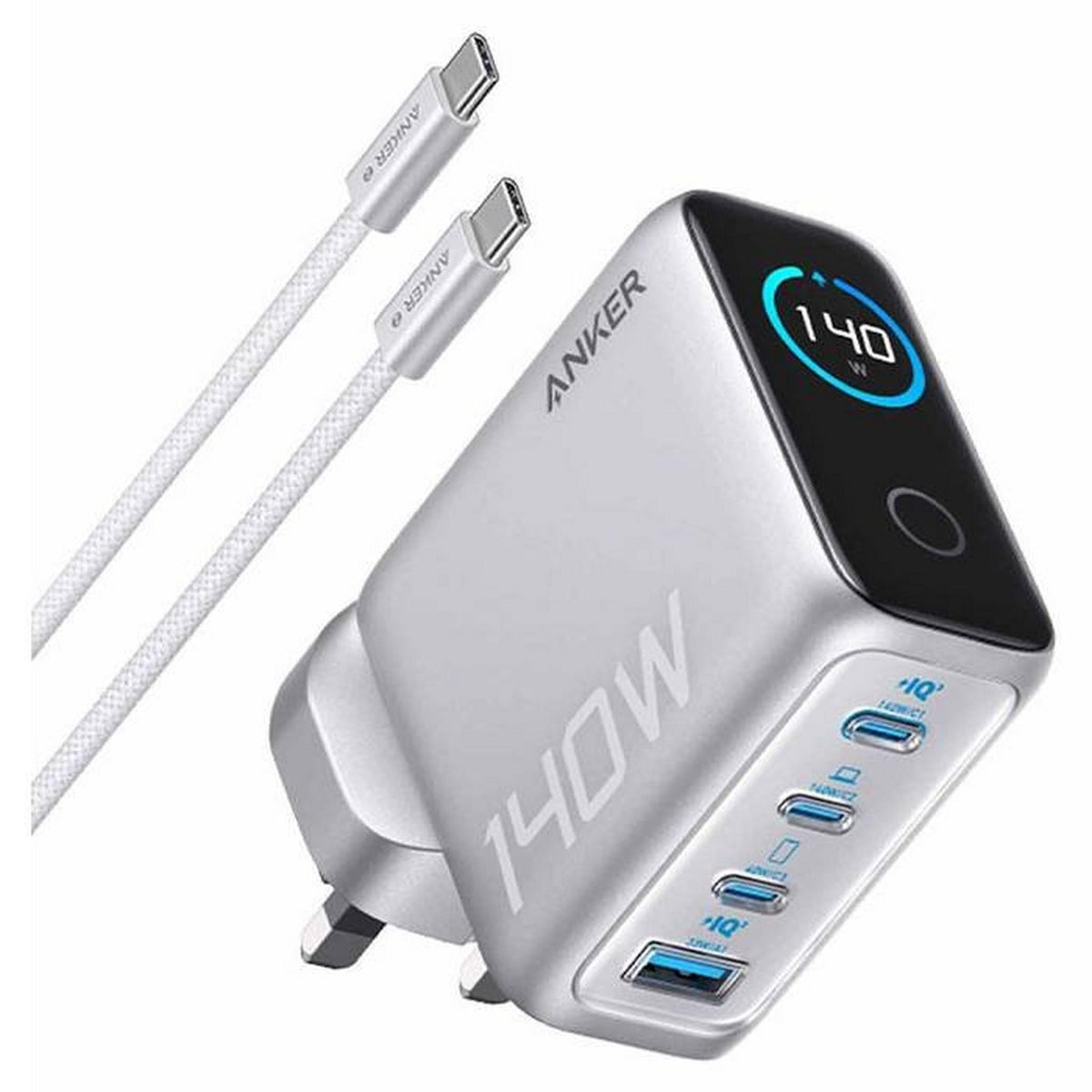 Anker Charger (140W, 4-Port, PD 3.1) with USB-C Cable