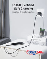 Anker USB-C to USB-C Cable (240W, Upcycled-Braided) - 3ft