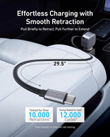 Anker Nano Car Charger 75w, Usb-C Port, Built-In Retractable Usb-C Cable