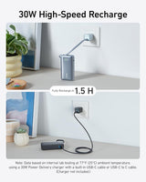 Anker Nano Power Bank, (10,000mah, 30w Built-In Usb-C Cable)