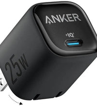 Anker 25W Usb‑C Fast Charger Compact size, PowerIQ 3.0 & PPS for Super Fast Charging, Foldable Plug, 2-Pin (Us) – Black