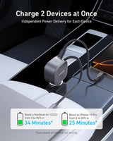 Anker Nano Car Charger 75w, Usb-C Port, Built-In Retractable Usb-C Cable