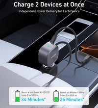 Anker Nano Car Charger 75w, Usb-C Port, Built-In Retractable Usb-C Cable