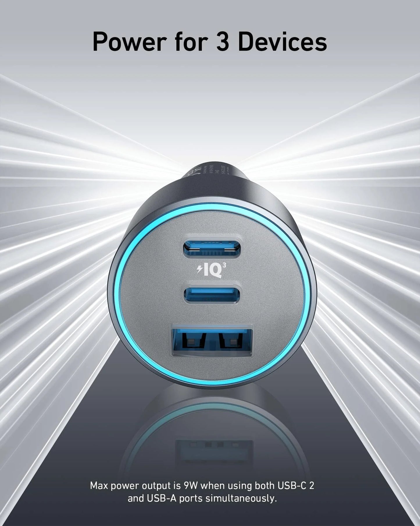 Anker Nano Car Charger 167.5w, 3-Ports (2 Usb-C & 1 Usb-A), with Usb-C to Usb-C 3.3ft Cable
