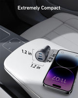 Anker Nano Car Charger 167.5w, 3-Ports (2 Usb-C & 1 Usb-A), with Usb-C to Usb-C 3.3ft Cable