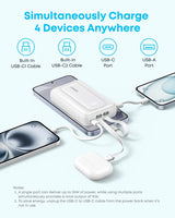 Anker Zolo Powerbank 10000mAh 35w Built-In Dual USB-C Cable