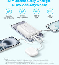Anker Zolo Powerbank 10000mAh 35w Built-In Dual USB-C Cable