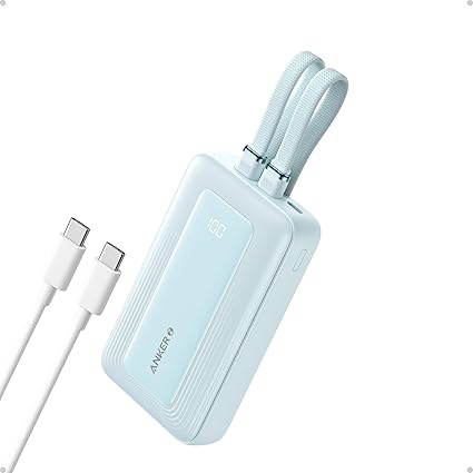 Anker Zolo Powerbank 10000mAh 35w Built-In Dual USB-C Cable