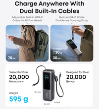 Anker Laptop Power Bank (25K, 165W, Built-In and Retractable Cables)