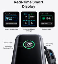 Anker Laptop Power Bank (25K, 165W, Built-In and Retractable Cables)