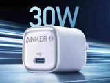 Anker Zolo 30w Usb-C Charger, IQ & PD 3.0, Charger with Foldable Plugs, (US) - White