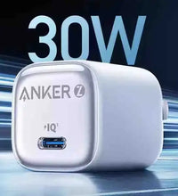 Anker Zolo 30w Usb-C Charger, IQ & PD 3.0, Mini Charger with Foldable Plugs, Low Temperature Charging, 10°C Cooler than Standard Charging, 2-Pin (US) - White
