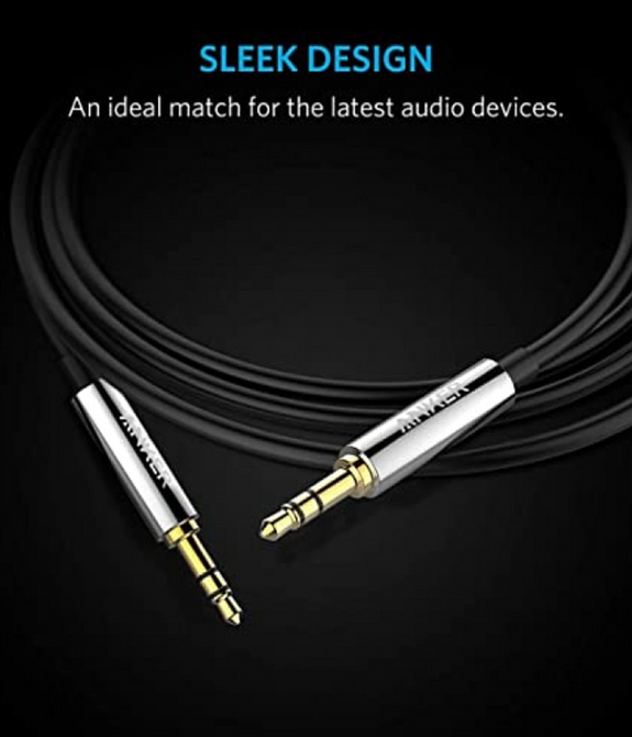 Anker 3.5 mm Male To Male Audio Cable Black