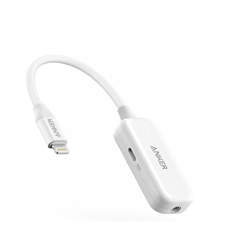 Anker 2-in-1 Audio & Lightning Charging Adapter 3.5mm Headphone Jack MFi-Certified