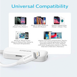 Anker 2-in-1 Audio & Lightning Charging Adapter 3.5mm Headphone Jack MFi-Certified