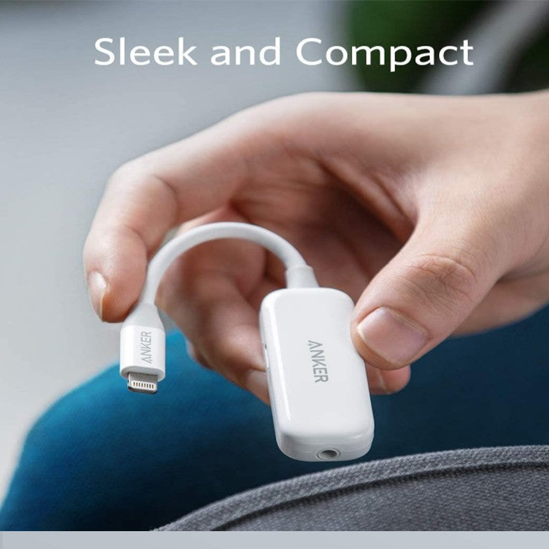 Anker 2-in-1 Audio & Lightning Charging Adapter 3.5mm Headphone Jack MFi-Certified