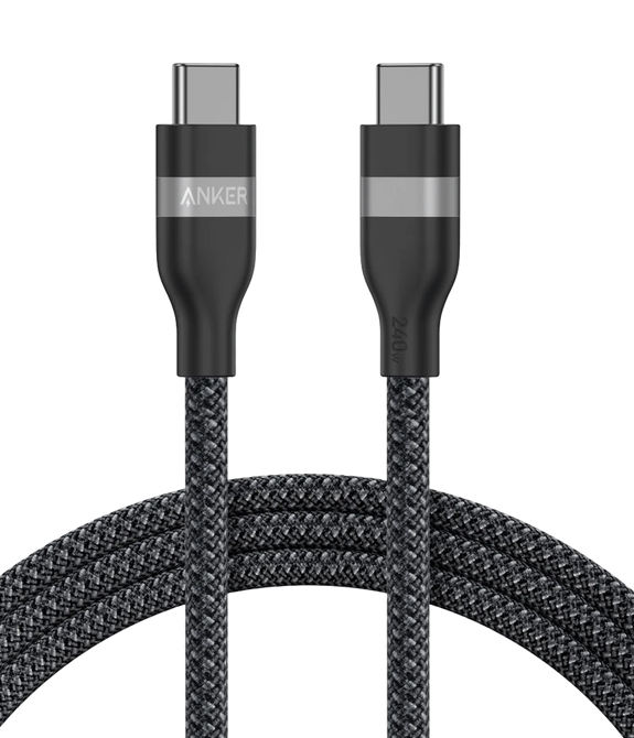 Anker USB-C to USB-C Cable (240W, Upcycled-Braided) - 3ft