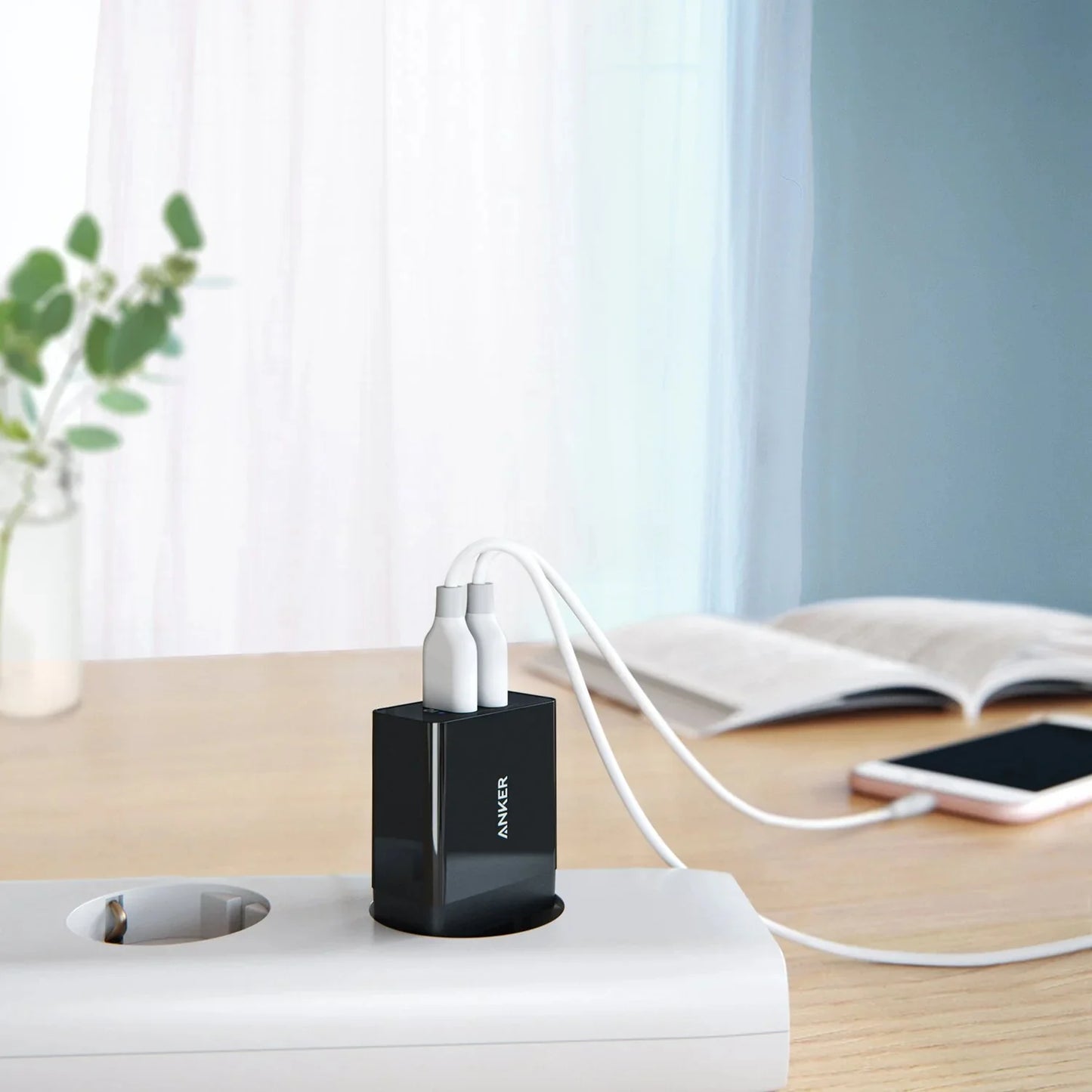Anker 24W 2-Port USB Wall Charger And Micro USB 3ft Cable