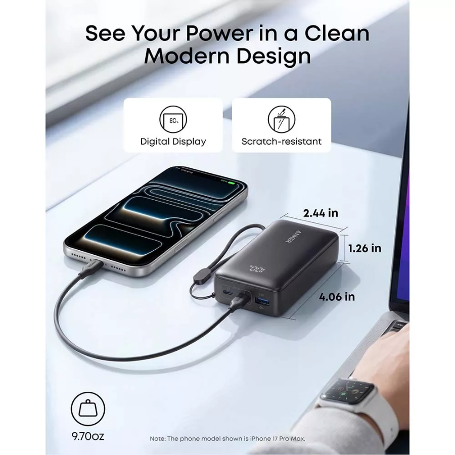 Anker - Zolo Power Bank (10K, 30W) - Black