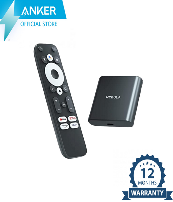 Nebula 4K Streaming Dongle with HDR, Android TV Box, 7000+ Apps, Compatible with Google Assistant and Chromecast, Supports Dolby Digital Plus, Plug-in Smart TV with Remote