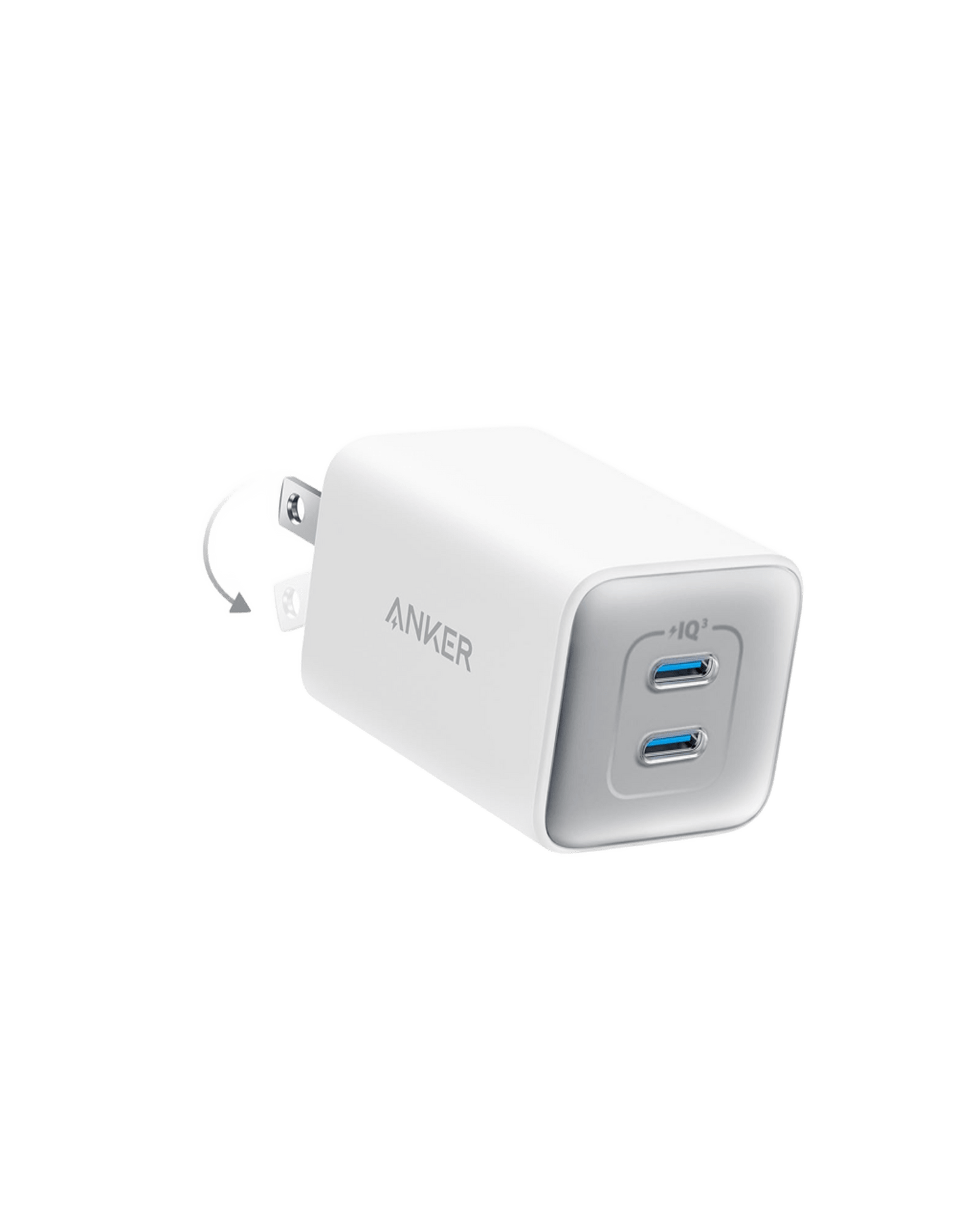 Anker 523 Nano 3, 47w Charger, Foldable Plug, 2-Pin (US) - White