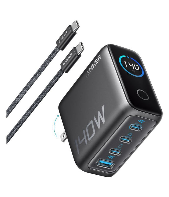 Anker Charger, 140W, 4-Port, PD 3.1 with 5ft Usb-C to Usb-C Cable