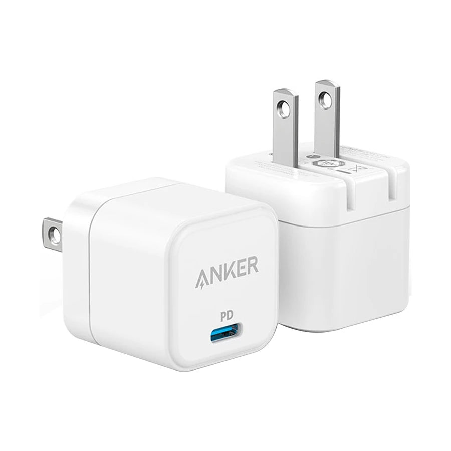 Anker PowerPort III 20W Cube Charger, Usb-C PD Fast Charger, Folable Plug, 2-Pin (US)