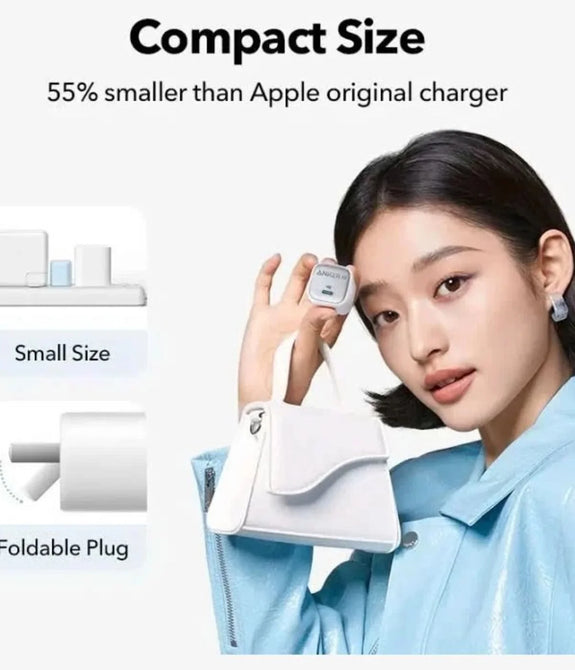 Anker Zolo 20w Usb-C Charger, IQ & PD 3.0, Mini Charger with Foldable Plugs, Low Temperature Charging, 10°C Cooler than Standard Charging, 2-Pin (US) - White