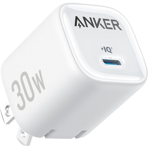 Anker Zolo 30w Usb-C Charger, IQ & PD 3.0, Charger with Foldable Plugs, (US) - White