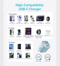 Anker 25W Usb‑C Fast Charger Compact size, PowerIQ 3.0 & PPS for Super Fast Charging, Foldable Plug, 2-Pin (Us) – Black