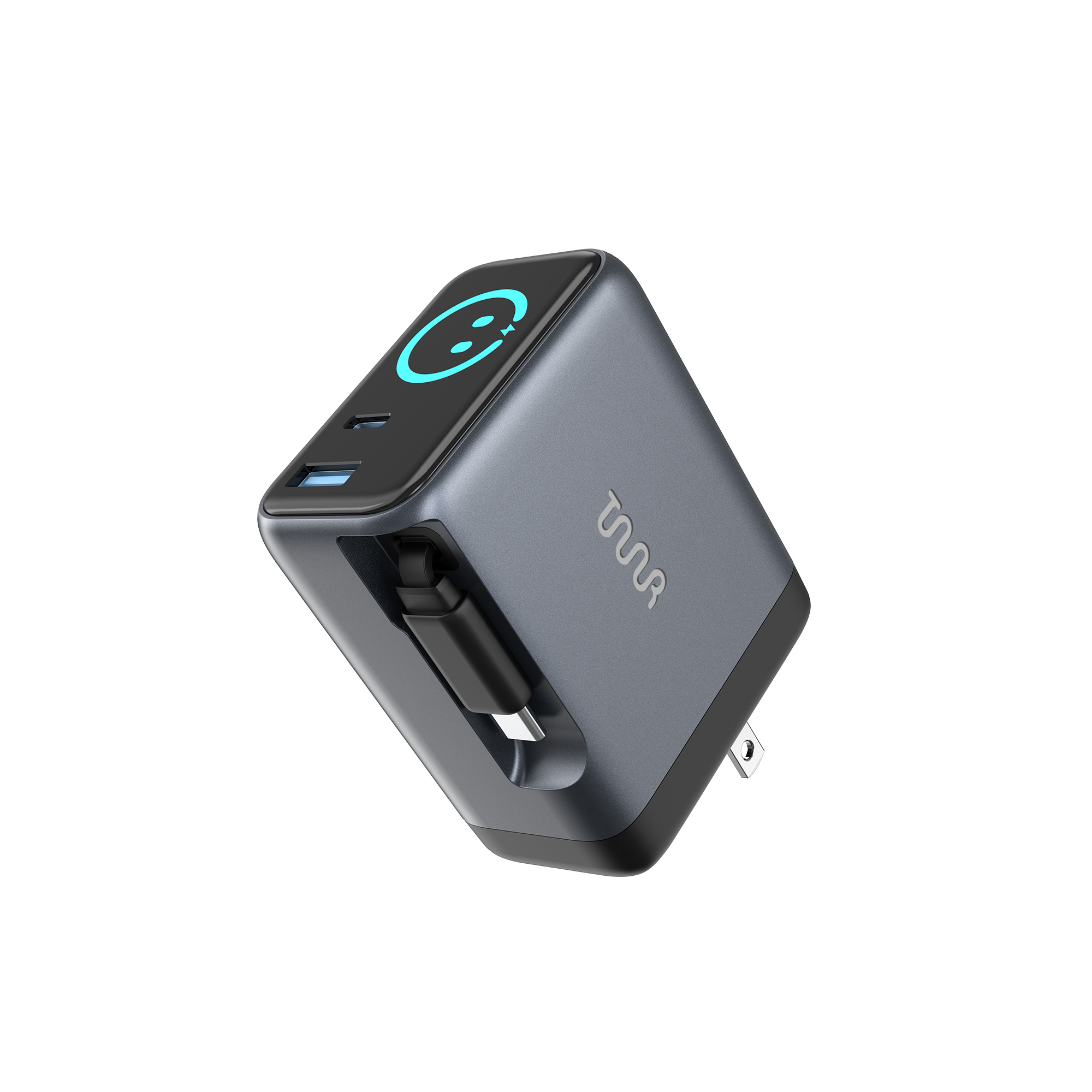 Taar OMI 70W GaN  Charger (Interactive Display & Retractable USB-C Cable)